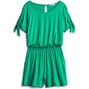 Tie Sleeve Knit Romper
